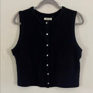 Madewell Black Button-Down Vest Top